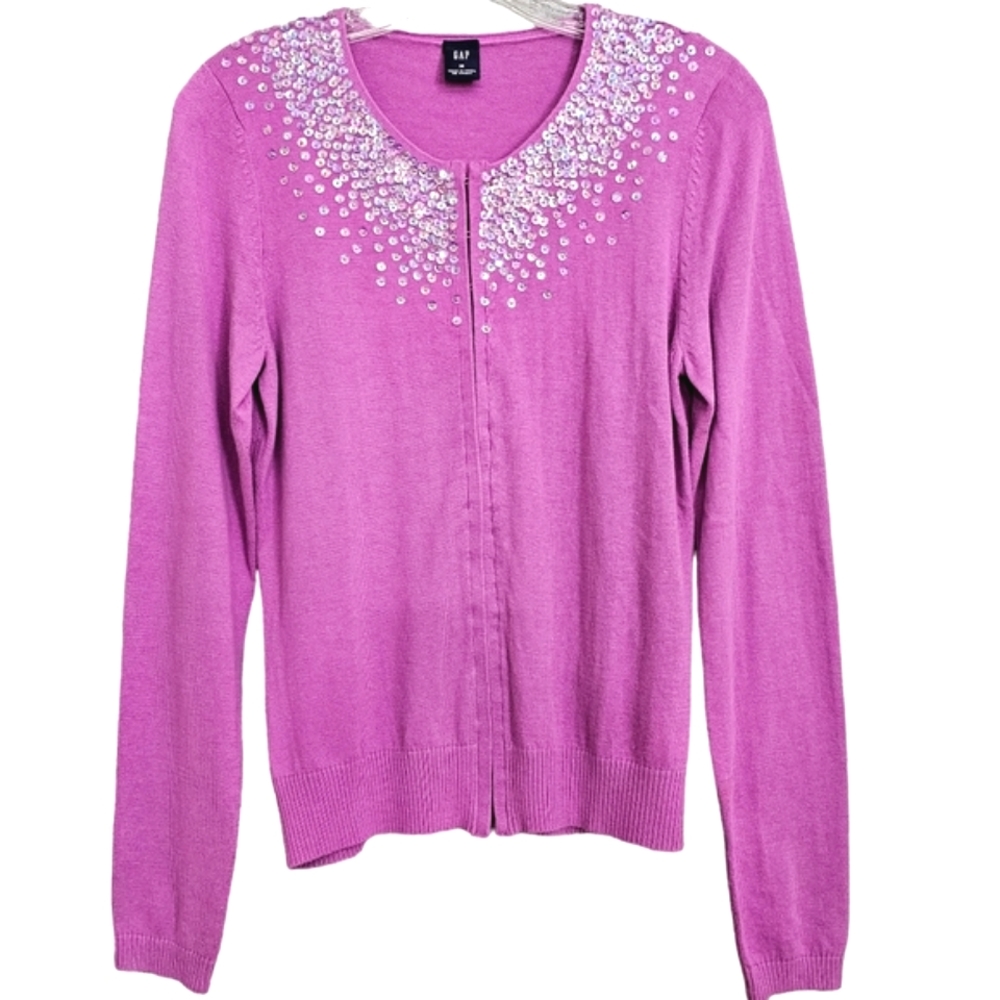 Nwot GAP Orchid Lavender Longsleeve Aurora Sequined Cardigan